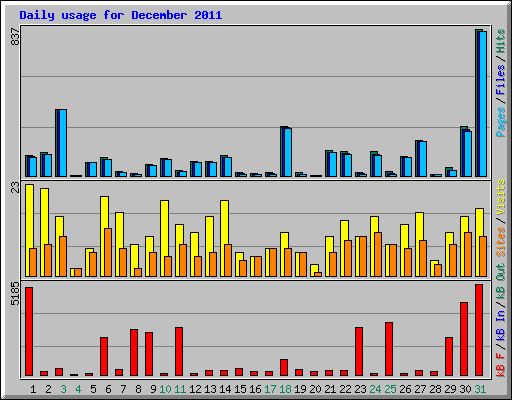 Daily usage for December 2011