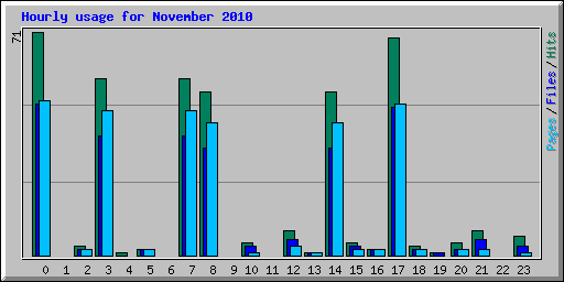 Hourly usage for November 2010