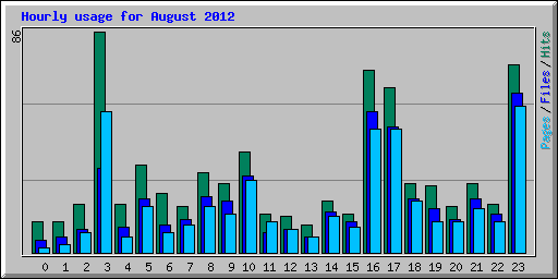 Hourly usage for August 2012